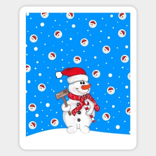 FESTIVE Christmas Snowman Art Magnet